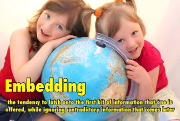 In behavioral psychology embedding is the tendency tolatch onto the first piece of information encounteredespecially when making decisions or forming opinions